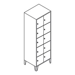 Classico Fächerschrank mit Füßen mit 10 Fächern