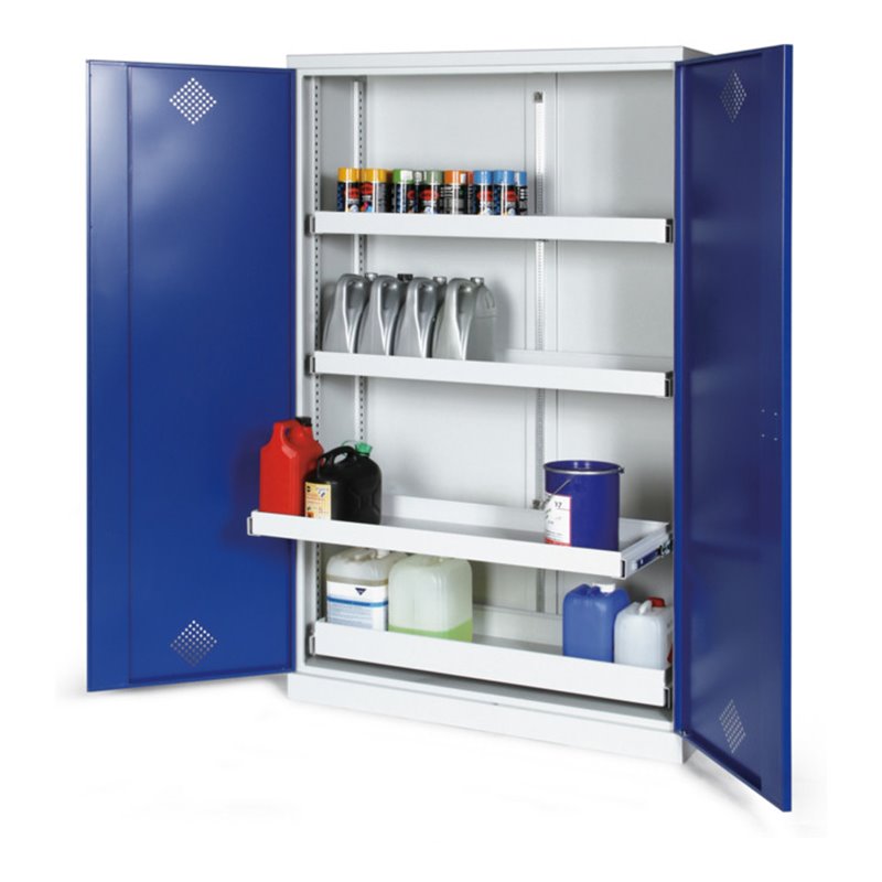 Taurotrade Umweltschrank zweitürig 1950x1200 mm mit4 Wannen (inkl. Bodenwanne ausziehbar)