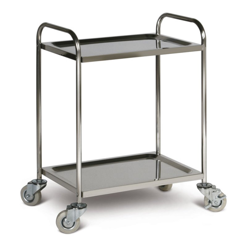 Taurotrade Edelstahl-Tischwagen mit 2 Ladeflächen Traglast bis 100 kg