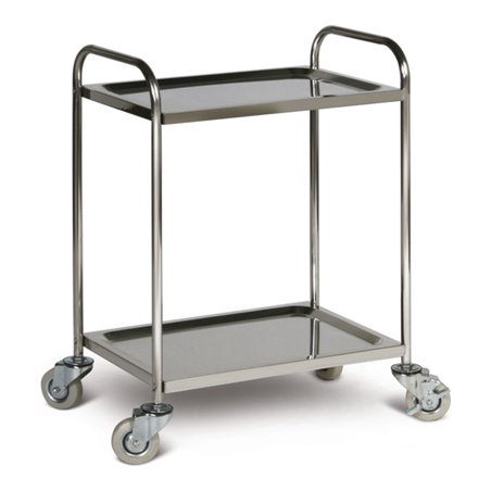 Taurotrade Edelstahl-Tischwagen mit 2 Ladeflächen Traglast bis 100 kg