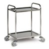 Taurotrade Edelstahl-Tischwagen mit 2 Ladeflächen Traglast bis 100 kg
