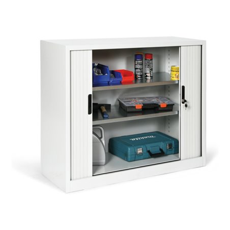 Taurotrade Beistellschrank mit Rollladentüren mit 2 verzinkten Böden