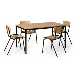 Taurotrade Tisch-Stuhl-Kombination Vierer-Kombination Tisch 1200 mm