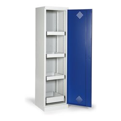 Taurotrade Umweltschrank eintürig 1950x500 mm mit4 Wannen (inkl. Bodenwanne ausziehbar)