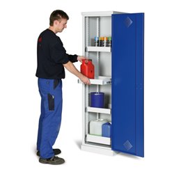 Taurotrade Umweltschrank eintürig 1950x500 mm mit4 Wannen (inkl. Bodenwanne ausziehbar)