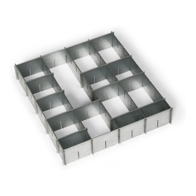 Taurotrade Einteilungsset Stahlblech verzinkt für Schublade Lochplattenschrank