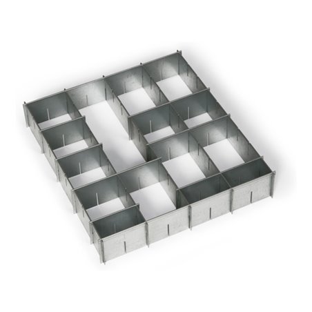 Taurotrade Einteilungsset Stahlblech verzinkt für Schublade Lochplattenschrank