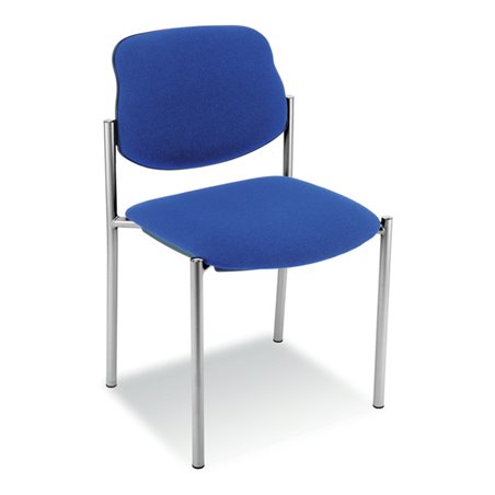 Taurosit Besucherstuhl Styl ohne Armlehnen Gestell verchromt Bezug blau