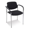 Taurosit Besucherstuhl Styl mit Armlehnen Gestell verchromt Bezug schwarz