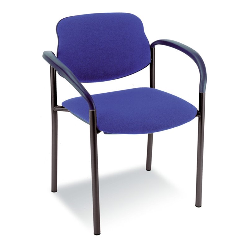 Taurosit Besucherstuhl Styl mit Armlehnen Gestell schwarz Bezug blau