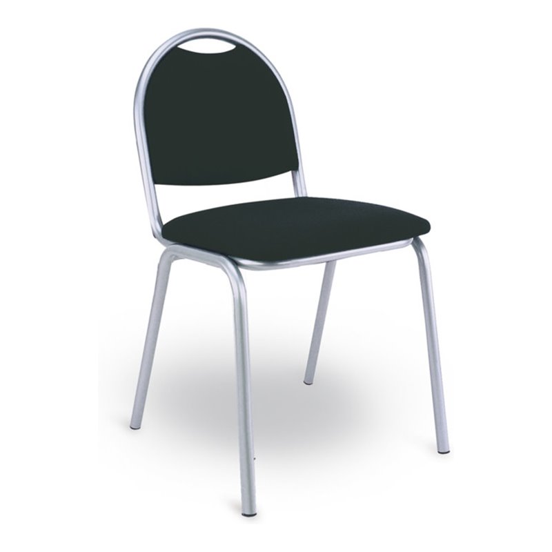 Taurosit Besucherstuhl Ariosa Gestell alusilber Bezug schwarz