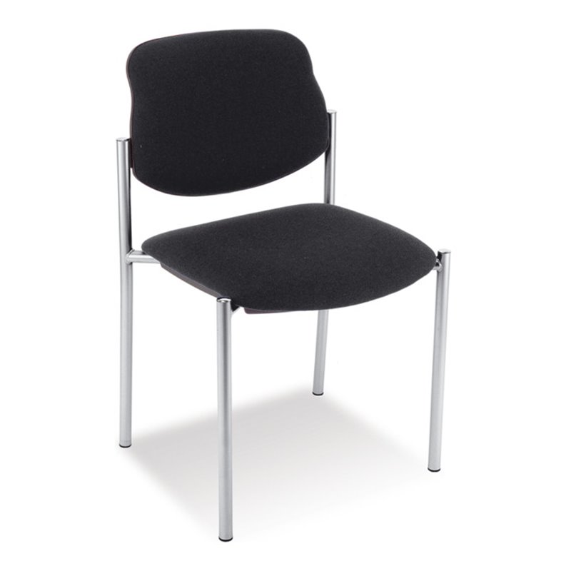 Taurosit Besucherstuhl Styl ohne Armlehnen Gestell verchromt Bezug schwarz