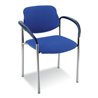 Taurosit Besucherstuhl Styl mit Armlehnen Gestell verchromt Bezug blau
