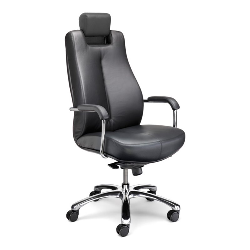 Taurosit Chefdrehstuhl Sonata XXL Echtleder mit verstellbarer Kopfstütze