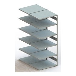 Meta Steckregal Anbauregal CLIP 230 S3 DAR 2500 x 1000 x 800 mm 12 Böden, lichtgrau zerlegte Rahmen