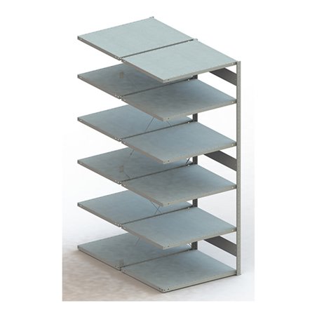 Meta Steckregal Anbauregal CLIP 230 S3 DAR 2500 x 1000 x 800 mm 12 Böden, lichtgrau zerlegte Rahmen