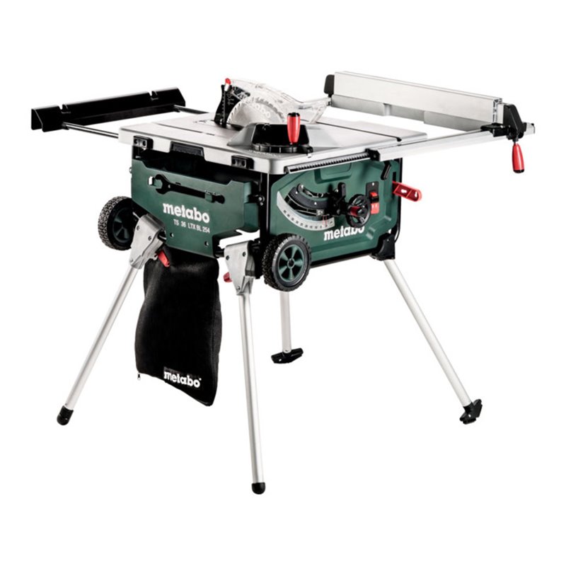 Metabo Akku-Tischkreissäge TS 36 LTX BL 254 + Untergestell und Trolleyfunktion