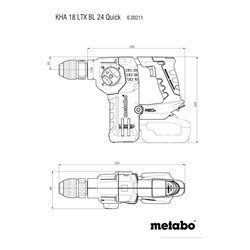 Metabo Akku-Kombihammer KHA 18 LTX BL 24 Quick mit Metabo-Quick-Wechselfutter metaBOX 165 L