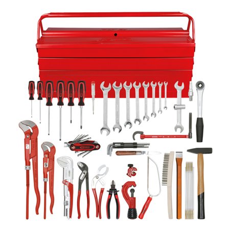 KS Tools Sanitär-Basic Werkzeug-Satz, in Metallkiste, 34-teilig