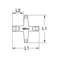 KS Tools Isolierter Kreuzschlüssel, 14x17x19x22mm
