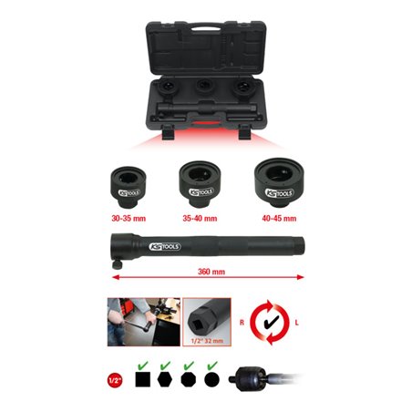 KS Tools Axialgelenk-Spezialschlüssel-Satz, 4-tlg.