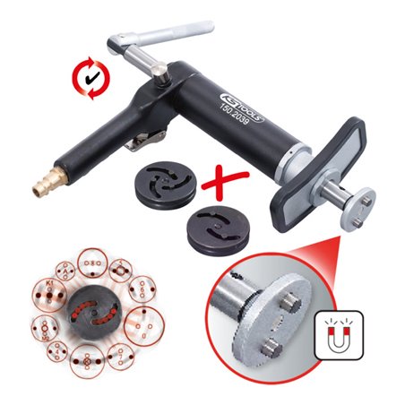 KS Tools Universal Bremskolben-Rückstell-Werkzeug-Satz mit Druckluftspindel, 3-tlg.