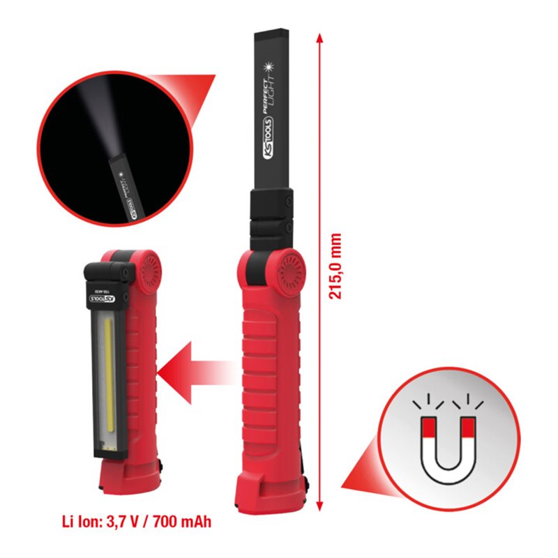 KS Tools perfectLight 3-in-1 Mini-Inspektions-Lampe 120 Lumen, knickbar