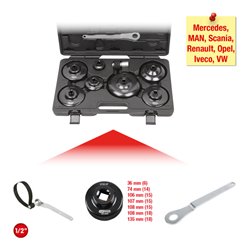 KS Tools 1/2' Ölfilterschlüssel-Satz, 9-teilig