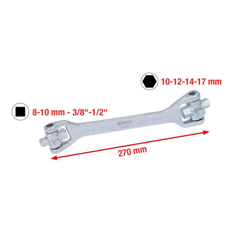KS Tools 8 in 1 Öldienst-Schlüssel, 270 mm