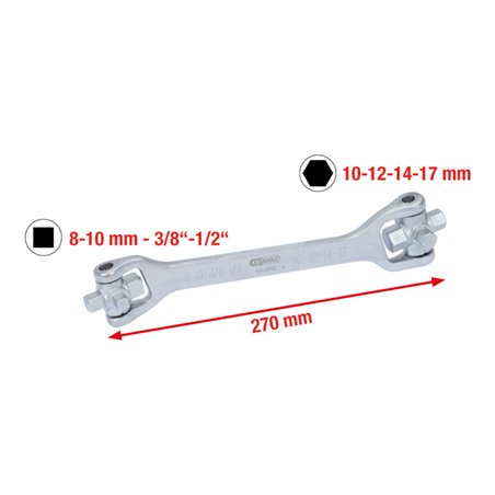 KS Tools 8 in 1 Öldienst-Schlüssel, 270 mm