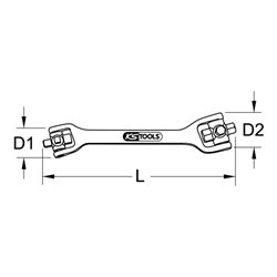 KS Tools 8 in 1 Öldienst-Schlüssel, 270 mm