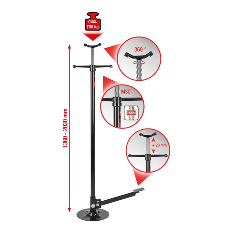 KS Tools Teleskop-Unterstellstütze