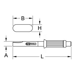 KS Tools Karosserie-Trennmeißel, 15° gebogen