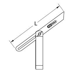 KS Tools Verstellbarer Winkel mit Holzschenkel, 250mm, Holz