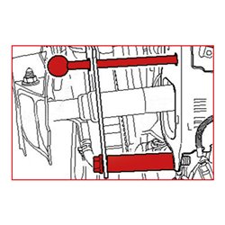 KS Tools VAG Frontmasken-Führungs- und Ausdrückstangen-Set, 6-teilig