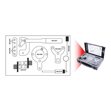 KS Tools Fiat / Ford / Opel /Suzuki - Motoreinstell-Werkzeug-Satz, 12-teilig