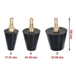 KS Tools Kühlsystem-Konus-Prüfadapter-Satz, 3-teilig 17,0 - 50,0 mm