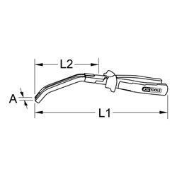 KS Tools Glühkerzenstecker-Zange, abgewinkelt, 235mm