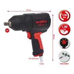 KS Tools Hochleistungs-Druckluft-Schlagschrauber BOXXER, 1/2 Zoll, 1290 Nm