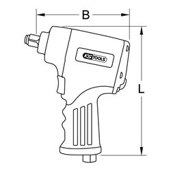 KS Tools 3/8' miniMONSTER Hochleistungs-Druckluft-Schlagschrauber 1.390 Nm