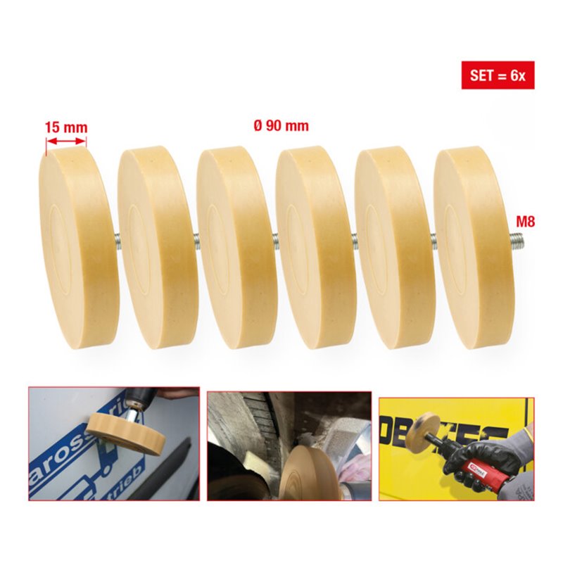 KS Tools Gummi-Radierteller 90mm 6er Pack