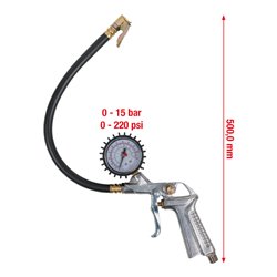 KS Tools Druckluft-Reifenfüllmesser, 0-15bar