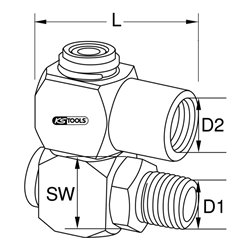 KS Tools 1/4' Metall-Drehgelenk, 39mm