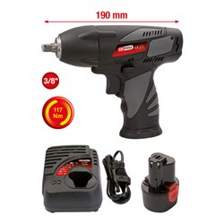 KS Tools 3/8' Akku-Schlag-Schrauber, 117Nm, 1.870 U/min, mit 1 Akku und 1 Ladegerät