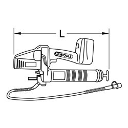 KS Tools 400 ml Akku-Fettpresse, 420bar, 18V, mit 1 Akku und 1 Ladegerät
