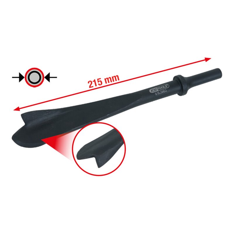 KS Tools Druckluft-Auspufftrennmeißel für Außenrohre 23 mm breit