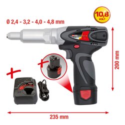 KS Tools Akku-Blindniet-Pistole mit 1 Akku und 1 Ladegerät