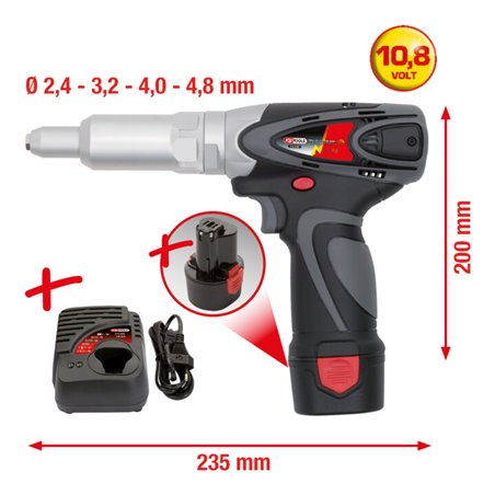 KS Tools Akku-Blindniet-Pistole mit 1 Akku und 1 Ladegerät