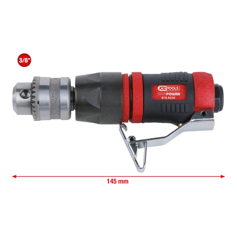 KS Tools 3/8' SlimPOWER Mini-Druckluft-Stabbohrmaschine, 2.600U/min