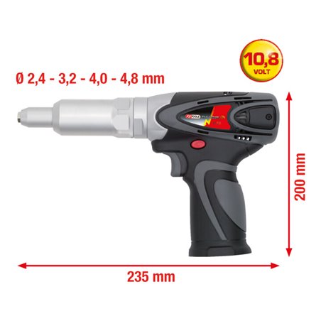 KS Tools Akku-Blindniet-Pistole ohne Akku und Ladegerät